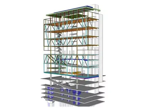 Industriële staal woonstelkompleks